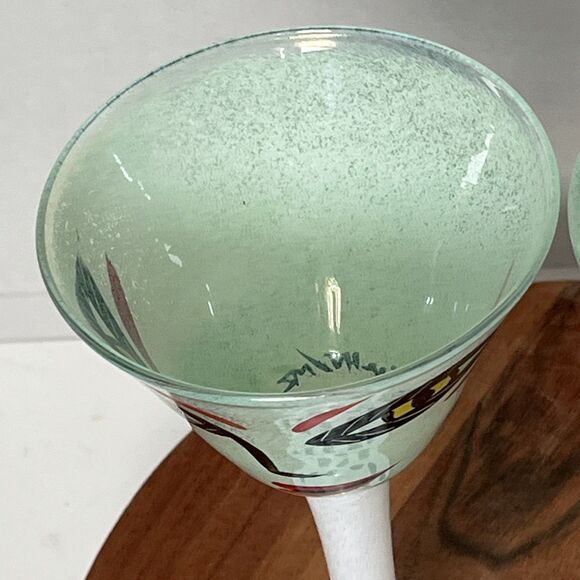 Pair Of Ulrica Hydman-Vallien Kosta Boda Open Minds Martini Glasses Goblet EUC - Picture 3 of 16
